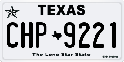 TX license plate CHP9221