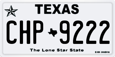 TX license plate CHP9222