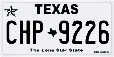TX license plate CHP9226