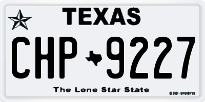 TX license plate CHP9227