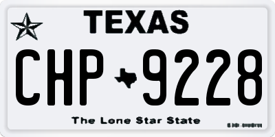 TX license plate CHP9228