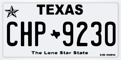 TX license plate CHP9230