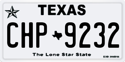 TX license plate CHP9232