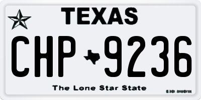 TX license plate CHP9236