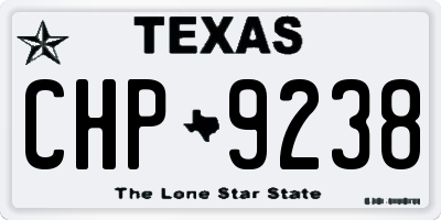 TX license plate CHP9238