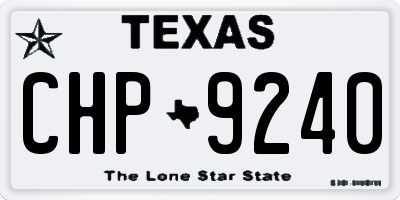 TX license plate CHP9240