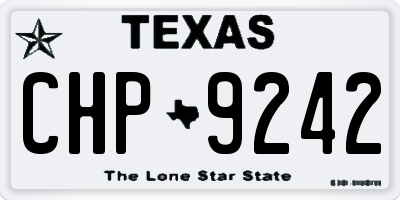 TX license plate CHP9242