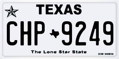 TX license plate CHP9249