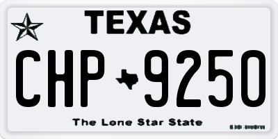 TX license plate CHP9250
