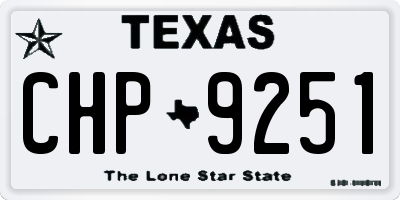 TX license plate CHP9251