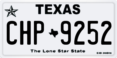 TX license plate CHP9252
