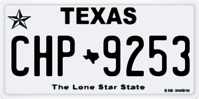 TX license plate CHP9253