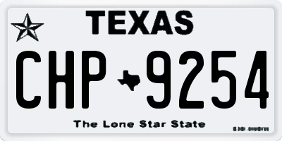 TX license plate CHP9254