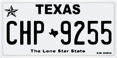 TX license plate CHP9255