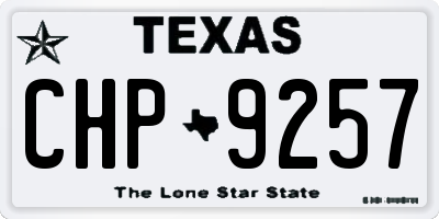 TX license plate CHP9257