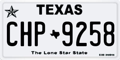 TX license plate CHP9258