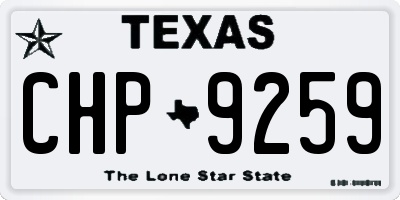 TX license plate CHP9259