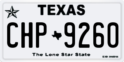 TX license plate CHP9260