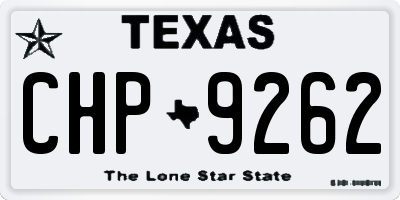 TX license plate CHP9262