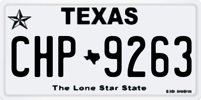 TX license plate CHP9263