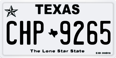 TX license plate CHP9265