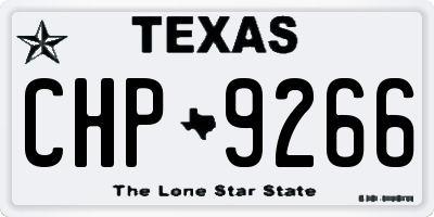 TX license plate CHP9266