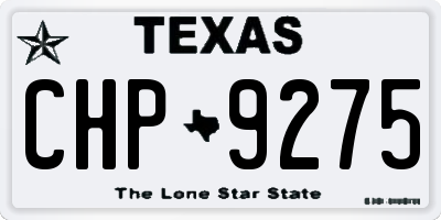 TX license plate CHP9275