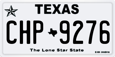 TX license plate CHP9276