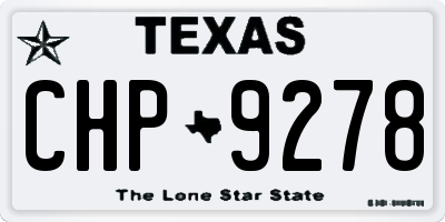 TX license plate CHP9278