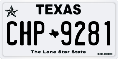 TX license plate CHP9281