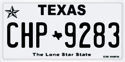 TX license plate CHP9283