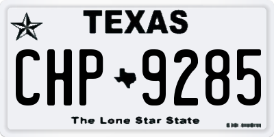 TX license plate CHP9285