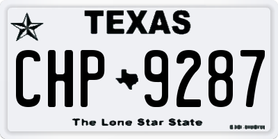 TX license plate CHP9287