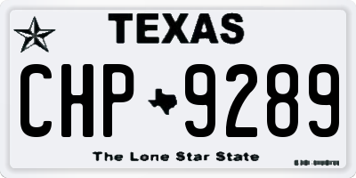 TX license plate CHP9289