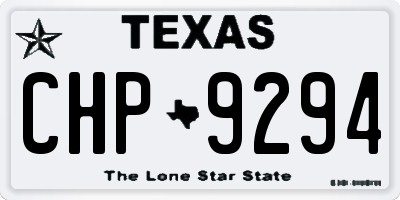 TX license plate CHP9294