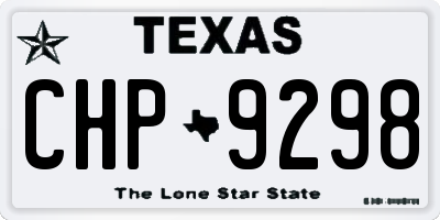 TX license plate CHP9298