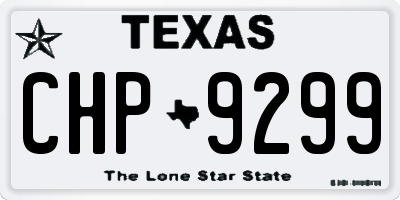 TX license plate CHP9299
