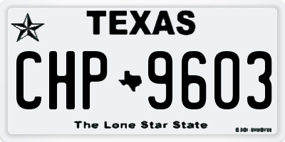 TX license plate CHP9603