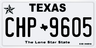 TX license plate CHP9605