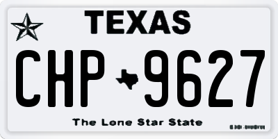 TX license plate CHP9627