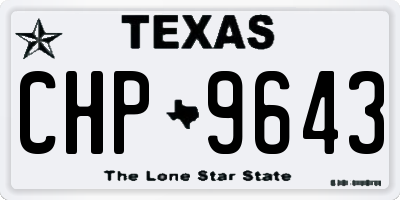 TX license plate CHP9643