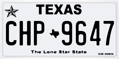 TX license plate CHP9647