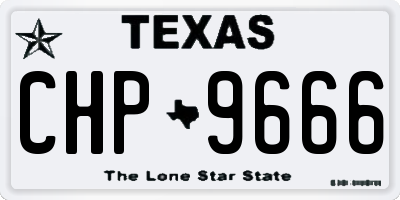 TX license plate CHP9666