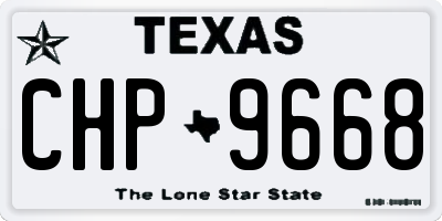 TX license plate CHP9668