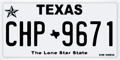 TX license plate CHP9671