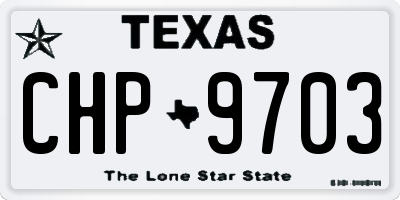 TX license plate CHP9703