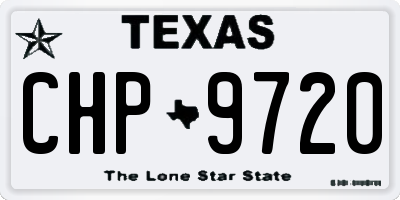 TX license plate CHP9720