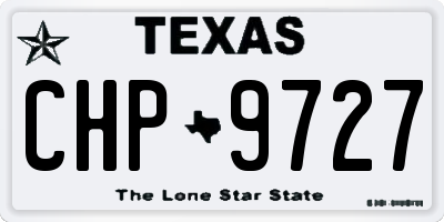 TX license plate CHP9727