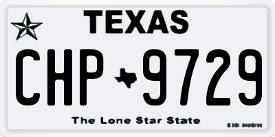 TX license plate CHP9729