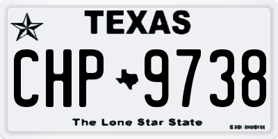 TX license plate CHP9738